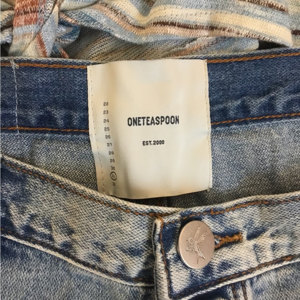 NWT One Teaspoon Hendrixe Bandit Distressed Blue Jean Shorts - Picture 7 of 8